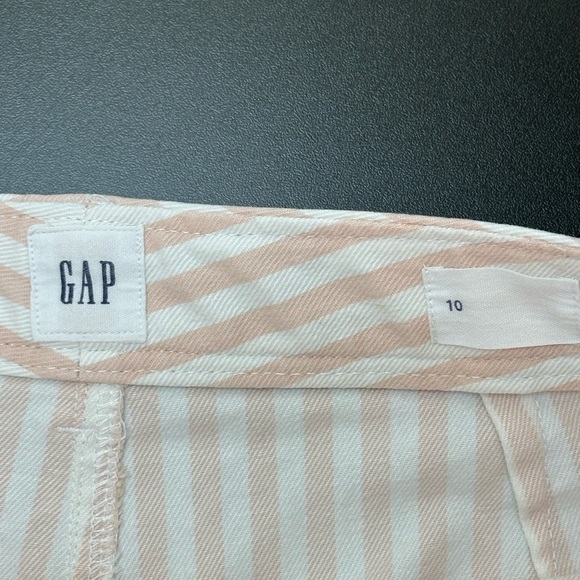 Gap Hi Rise Seafar Shifting Sand Shorts Sz 10 Striped Button Fly Patch Pockets - Picture 5 of 12